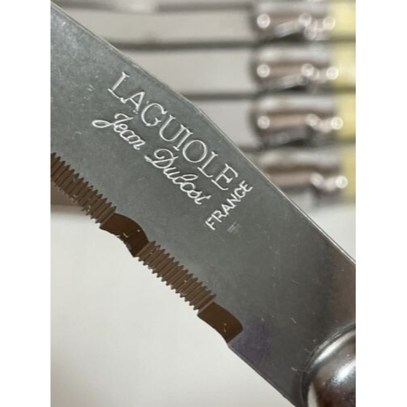 Cutlery SET Laguiole Jean Dobost Steak Knife Thiers France Ivory Marble KNIVES - Picture 8 of 12